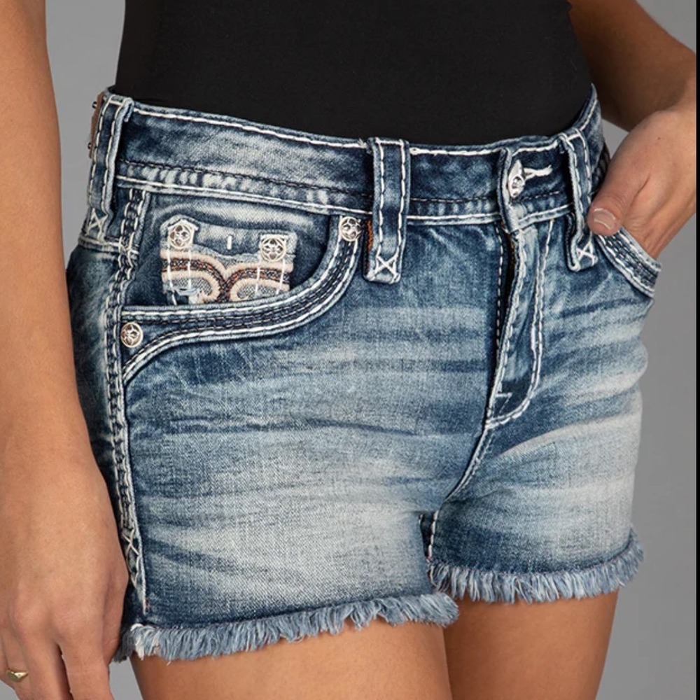 Rock Revival Denim Shorts Blue Size 24 New‎ Without Tags
